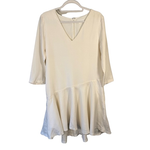 Club Monaco Cream Silk Wool Textured Dress Size S or M Minimalist Neutral - Picture 2 of 12
